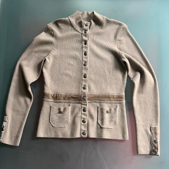 Vintage Yuka cardigan with velvet trim - Picture 3 of 6